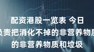 配资港股一览表 今日大盘胃负责把消化不掉的非营养物质和垃圾