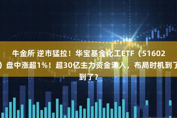 牛金所 逆市猛拉！华宝基金化工ETF（516020）盘中涨超1%！超30亿主力资金涌入，布局时机到了？