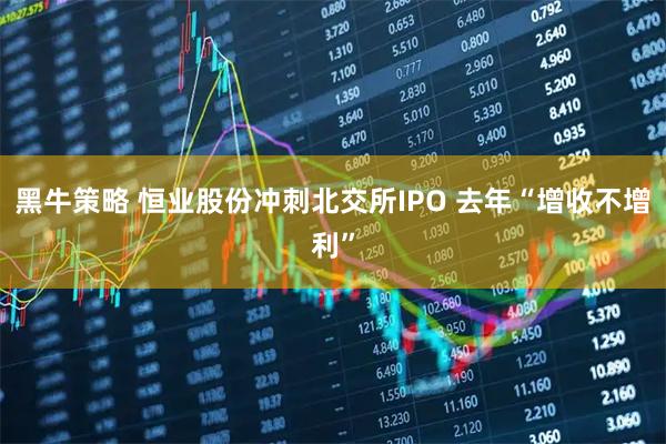 黑牛策略 恒业股份冲刺北交所IPO 去年“增收不增利”